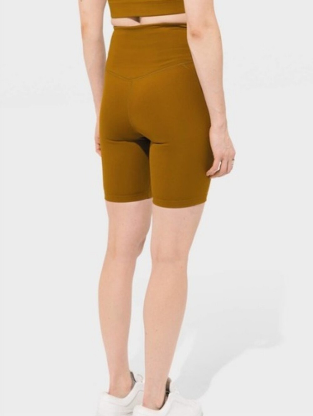 NEW girlfriend collective Light Brown Activewear Biker Shorts - Picture 4 of 4